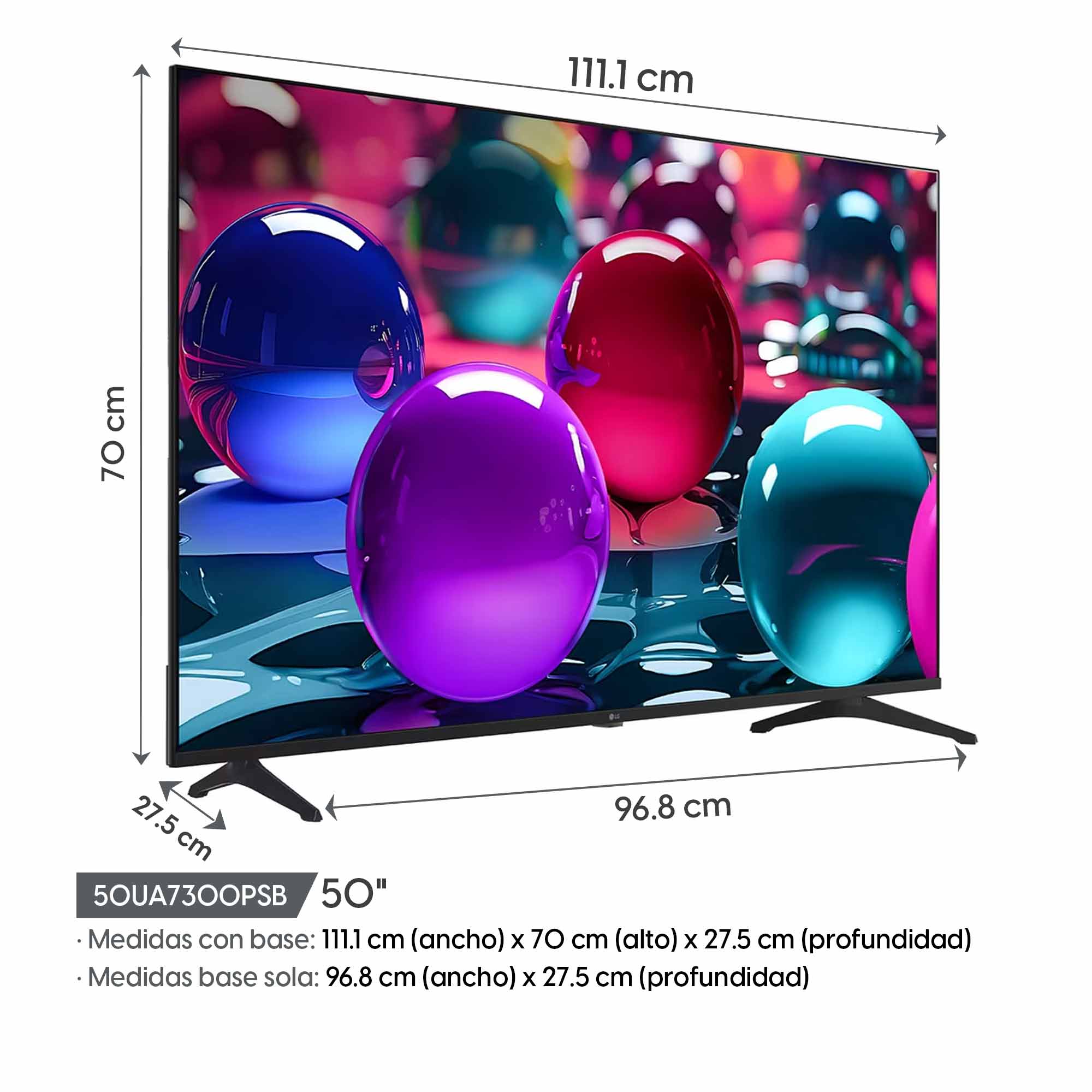 Imagen 2 del producto Smart TV LG 50"" 4K UHD, ThinQ AI, sistema WebOS integrado + control magic - 50UA7300PSB