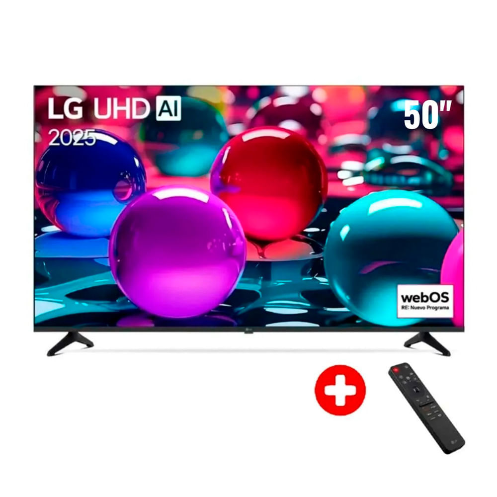 Smart TV LG 50" 4K UHD, ThinQ AI, sistema WebOS integrado, 50UA7300PSB