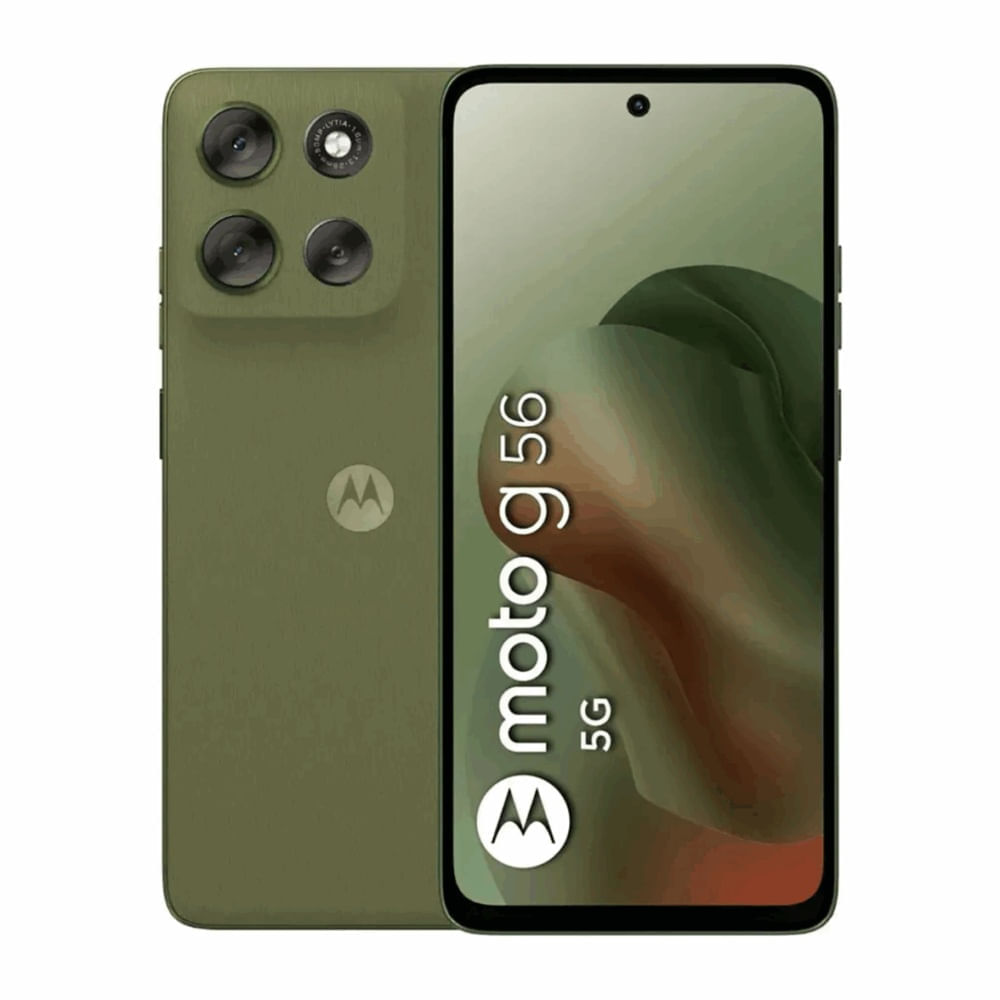 Celular Motorola G56 5G 256GB, 8GB RAM, cámara principal 50MP+8MP, frontal 32MP, 6.72", verde