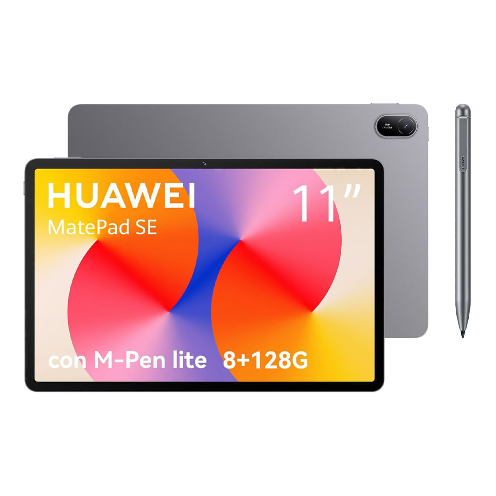 Tablet Huawei MatePad SE 11" 128GB, 8GB RAM, cámara principal 8MP, frontal 5MP + lápiz, gris