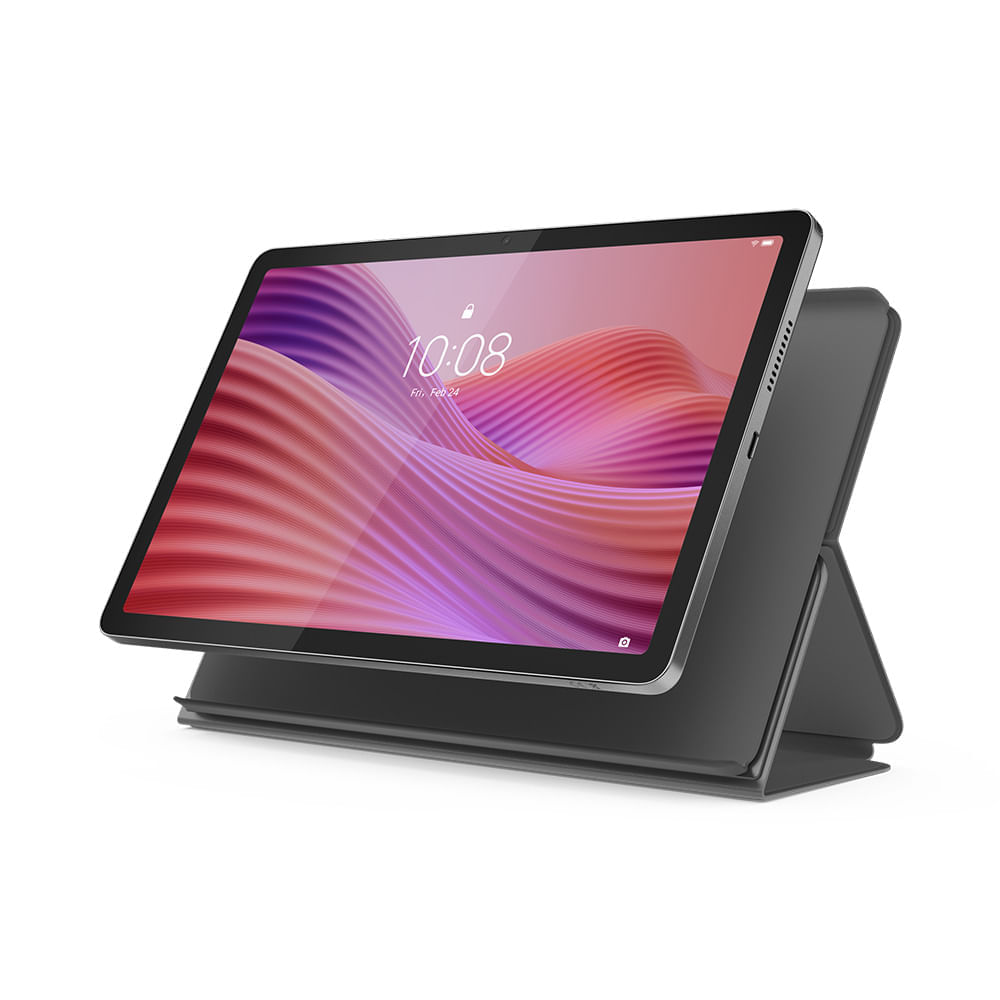 Tablet Lenovo Tab 10.1" 128GB, 4GB RAM, cámara principal 8MP y frontal 5MP, 5100 mAh, MediaTek Helio G85, gris + Folio
