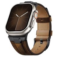 Correa de cuero Suitisbest Legend, para Apple Watch Ultra, hebilla espiga, marrón
