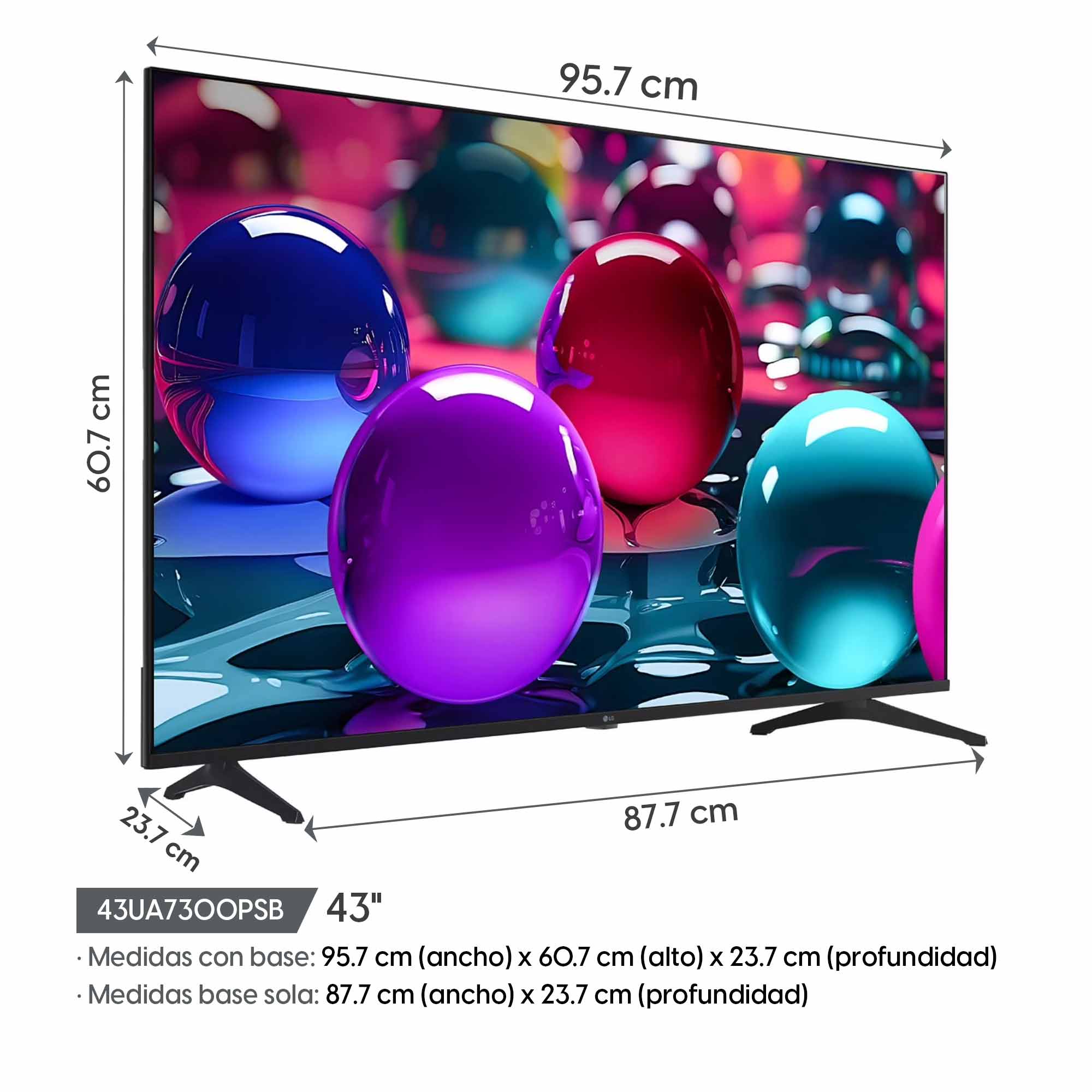 Imagen 2 del producto Smart TV LG 4K 43"" Ultra HD, AI, sistema WebOS integrado, 43UA7300 2025
