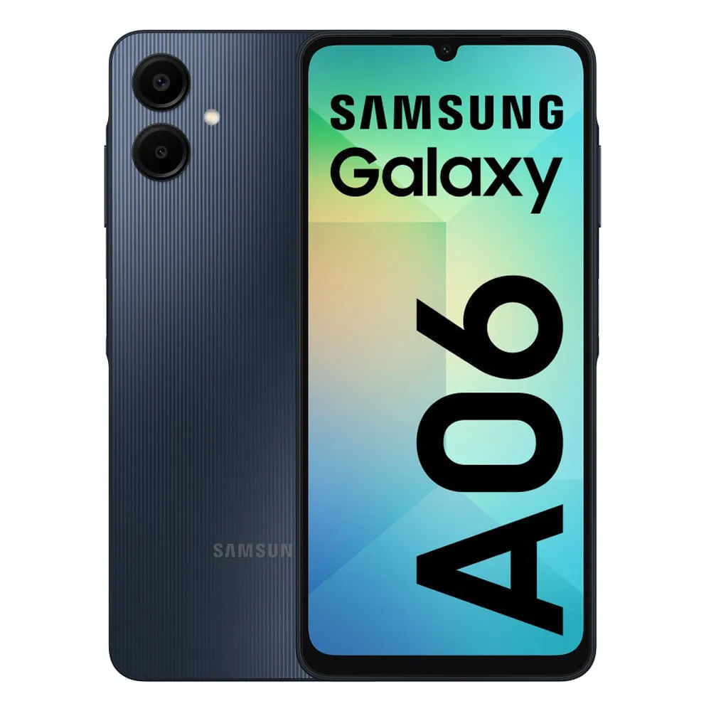 Celular Samsung Galaxy A06 4G 128GB, 4GB RAM, cámara trasera 50MP y frontal 8MP, 6.7", negro