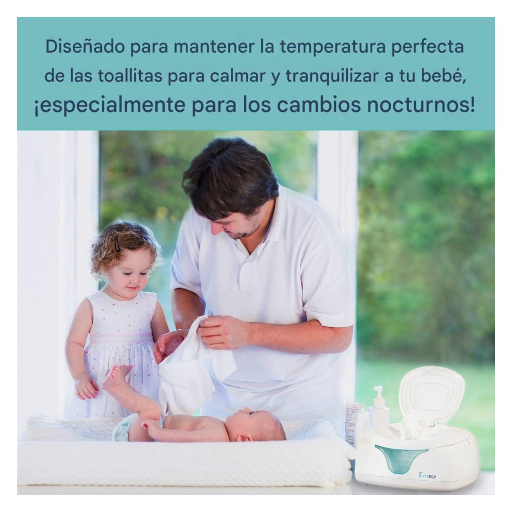 Imagen 2 del producto Calentador de toallitas húmedas Hiccapop para bebé, calefacción superior, sello de silicona, luz nocturna, blanco