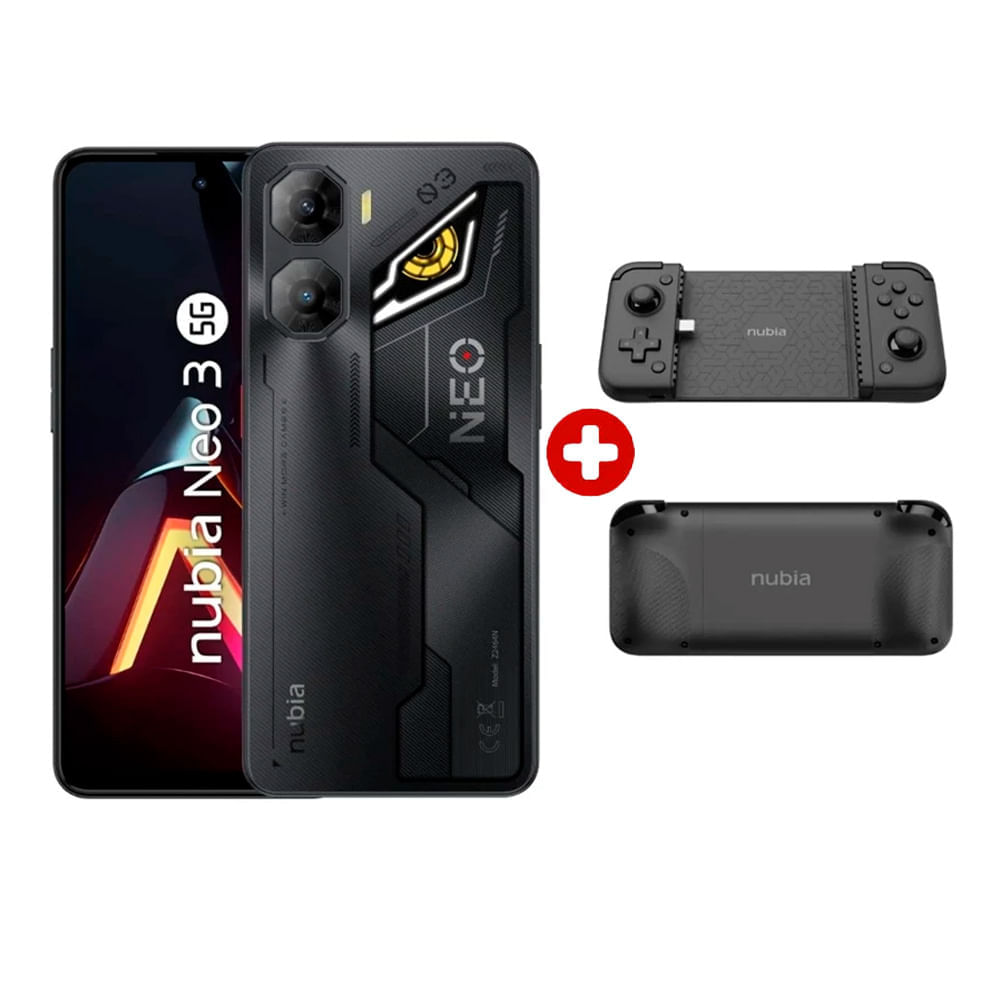 Celular ZTE Nubia Neo 3 5G, 256GB, 8GB RAM, cámara trasera 50MP y frontal 16MP, 6.8", negro + Gamepad 2