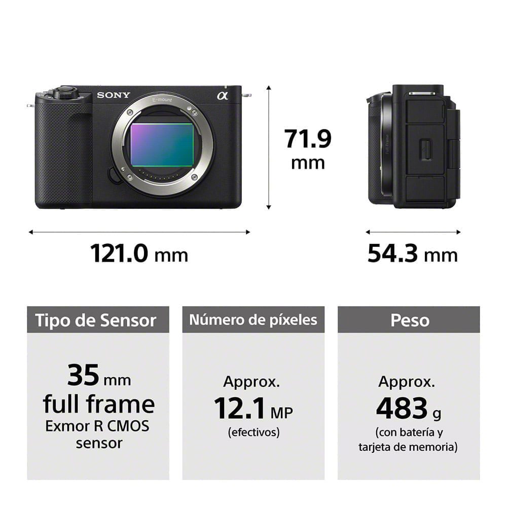 Imagen 2 del producto Cámara Sony ZV-E1, full frame, pantalla LCD, lentes intercambiables, AF con IA, negro