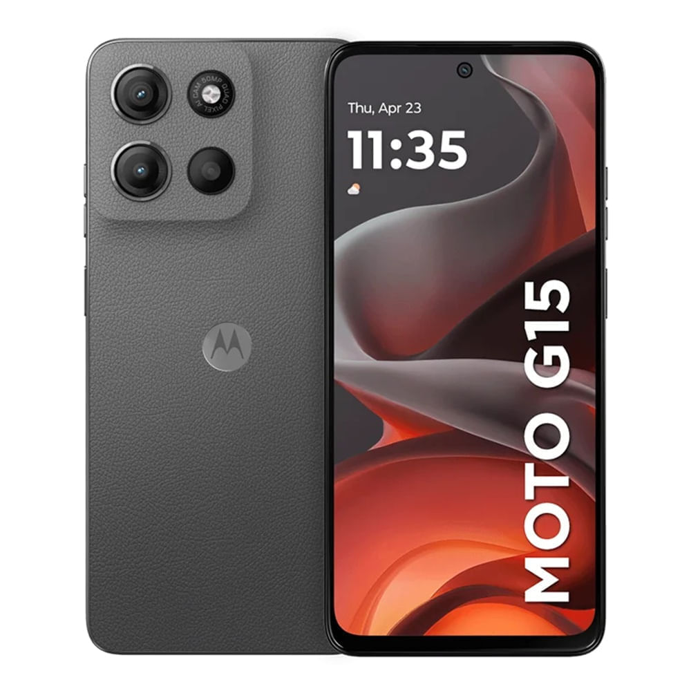 Celular Motorola G15 4G, 256GB, 4GB RAM, cámara trasera 50MP y frontal 8MP, 6.72", gris