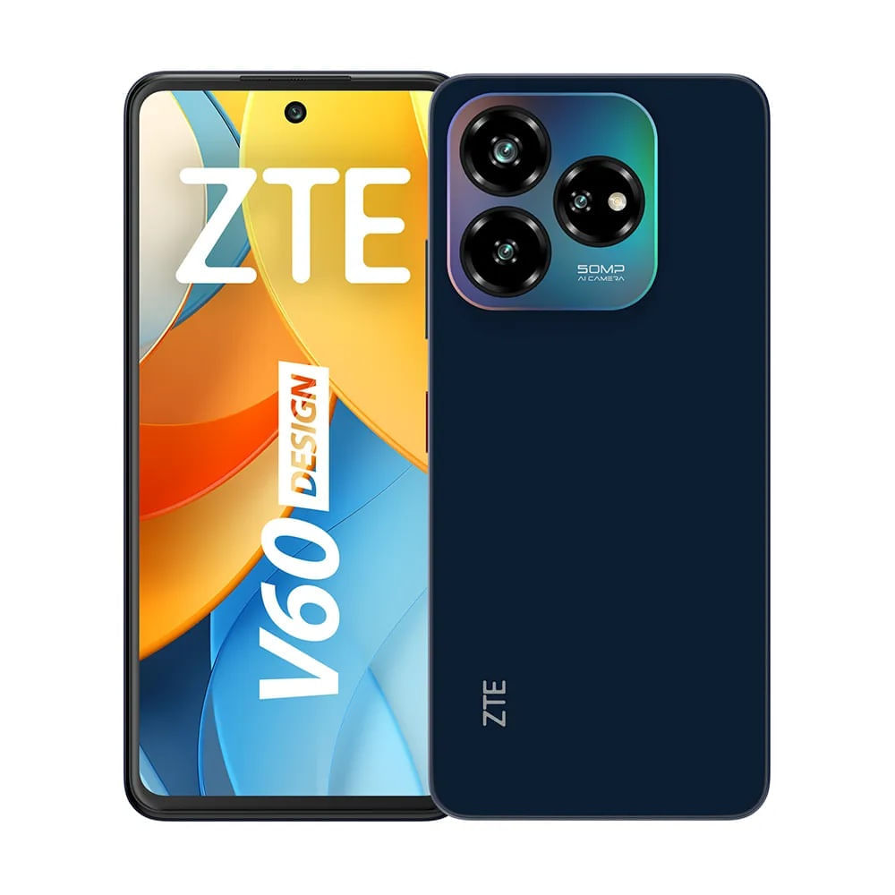 Celular ZTE Blade V60 Design 4G, 256GB, 6GB RAM, Cámara trasera 50MP y Frontal 8MP, 6.6", azul