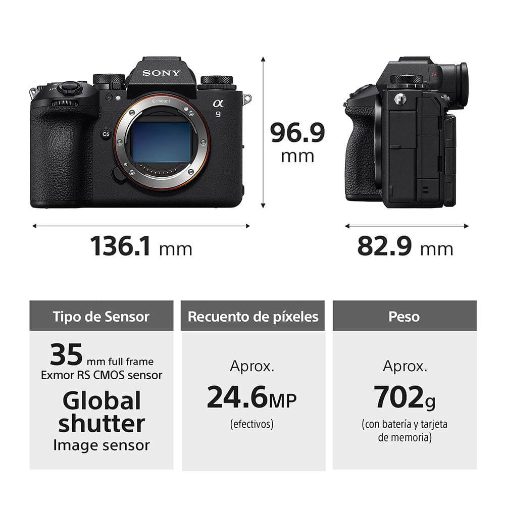 Imagen 2 del producto Cámara Sony Alpha 9 III, ILCE-9M3, full frame, autodisparador, sensor global shutter, negro