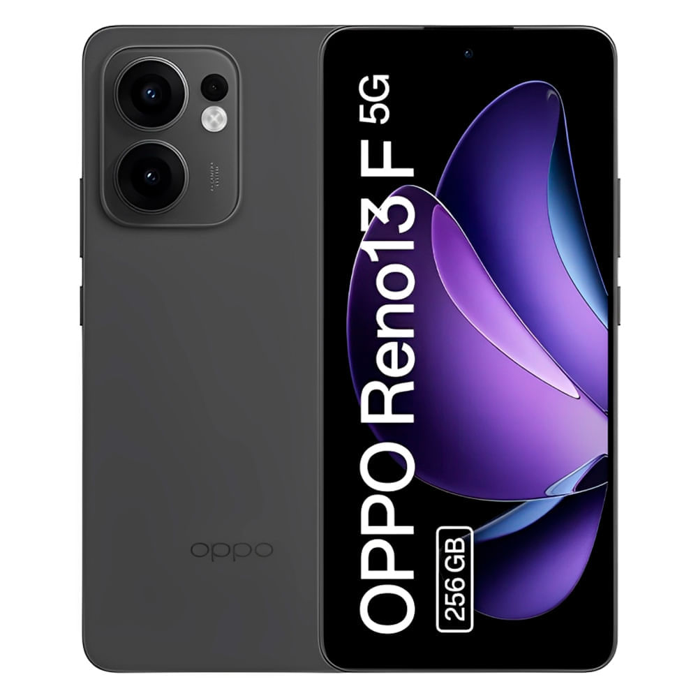 Celular OPPO Reno13 F 5G 256GB, 12GB RAM, cámara trasera 50MP y frontal 32MP, 6.67", gris