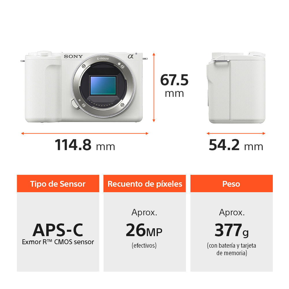 Imagen 2 del producto Cámara Sony ZV-E10 II APS-C para vlogs+ lente SELP16502, enfoque inteligente, blanco