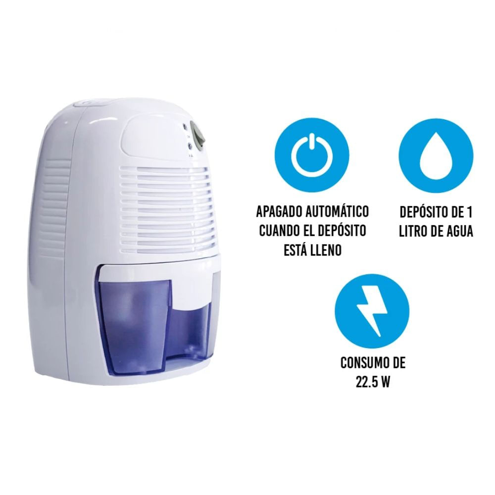 Imagen 2 del producto Mini deshumedecedor eléctrico CLIMADRY, 500 ml, silencioso, portátil, blanco