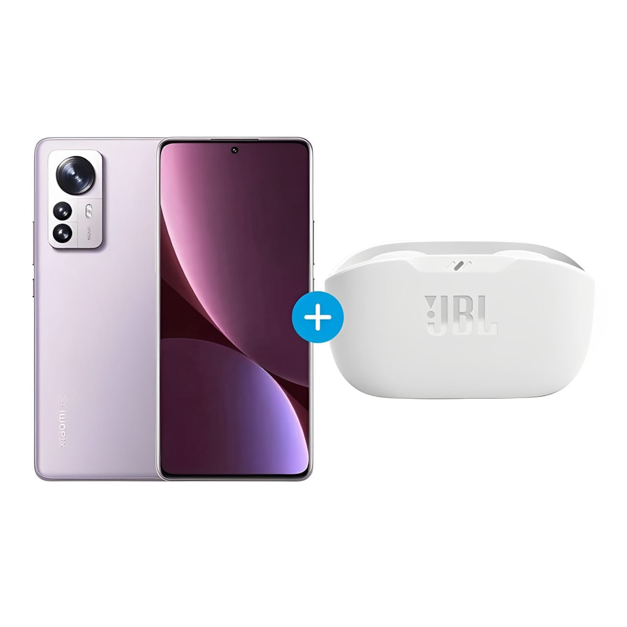 Celular Xiaomi 12 4G 256GB, 12GB RAM, cámara trasera 50MP y frontal 32MP, 6.28", lila + audífonos true wireless JBL