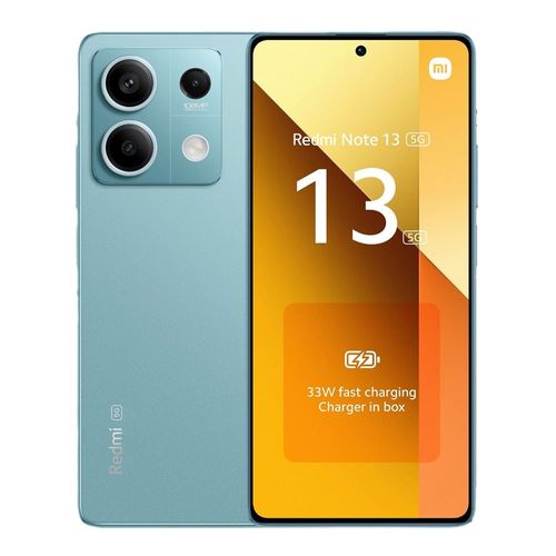 Celular Xiaomi Redmi Note 13 5G 256GB, 8GB RAM, cámara principal 108MP + 8MP + 2MP, frontal 16MP, 6.67", azul