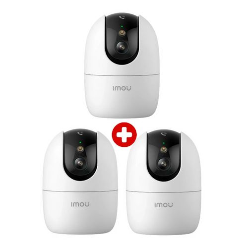 Kit 3 cámaras de seguridad IMOU Ranger 2 Pro, Wi-Fi, 3K, 5MP, 360° Pan Tilt, interior, blanco