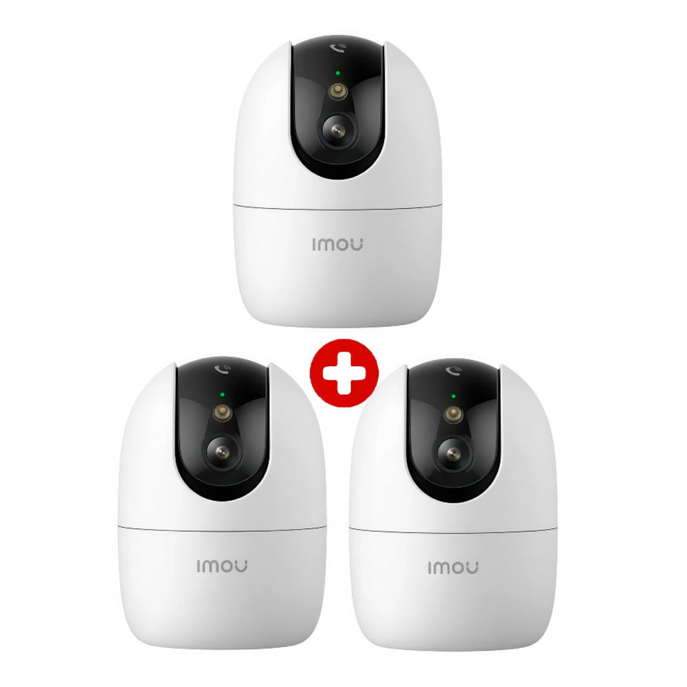 Kit 3 cámaras de seguridad IMOU Ranger 2 Pro, Wi-Fi, 3K, 5MP, 360° Pan Tilt, interior, blanco