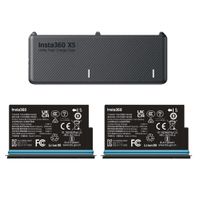 Combo cargador dual, con carga rápida + 2 baterías Insta360 X5 2400mAh de larga duración, negro