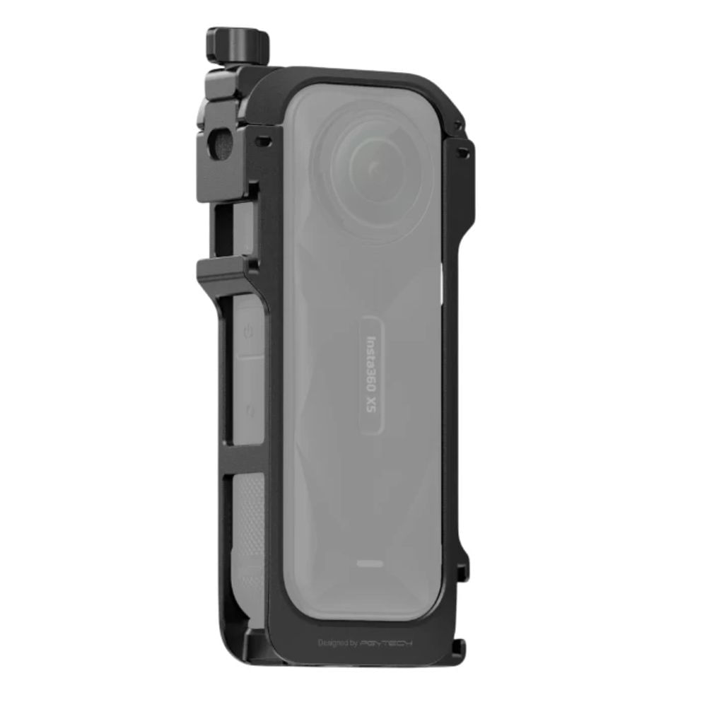 Imagen 2 del producto Marco de aluminio para Insta360 X5 ligero y resistente con monturas 1/4"", zapata fría y capuchón de lente negro