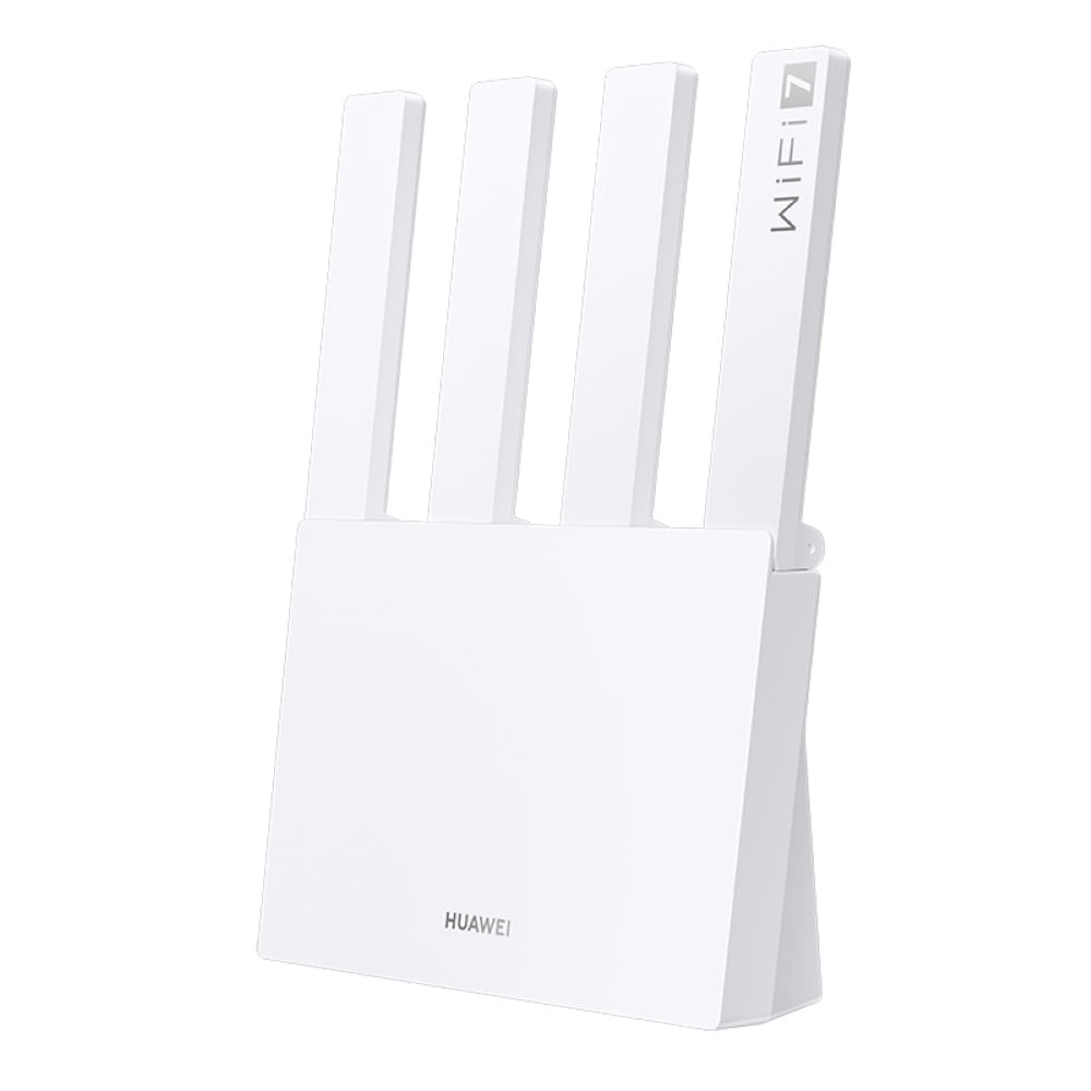 Router Huawei BE3 Wi-Fi 7, doble banda, 688Mbps en 2.4GHz y 2882Mbps en 5GHz, 4 antenas, 4 puertos WAN/LAN, blanco