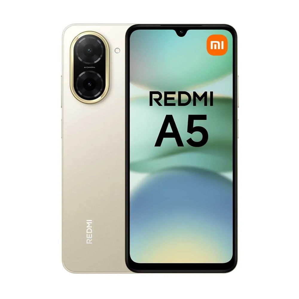 Celular Xiaomi Redmi A5 4G 128GB, 4GB RAM, cámara trasera 32MP y frontal 8MP, 6.88", dorado