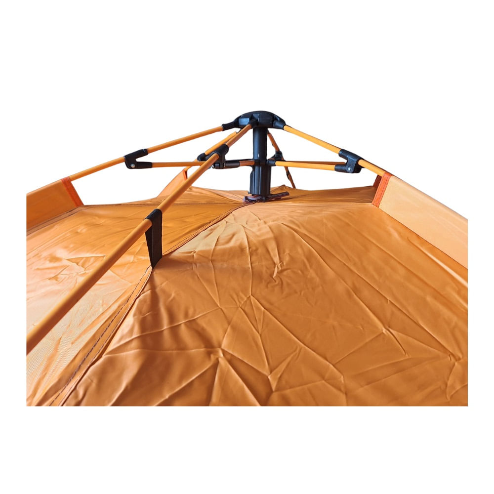 Imagen 2 del producto Carpa automática autoplegable de alta montaña para 4 personas, impermeable, fácil armado, naranja