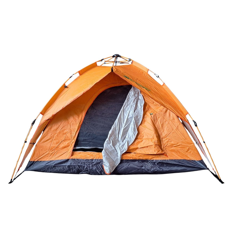 Carpa automática autoplegable de alta montaña para 4 personas, impermeable, fácil armado, naranja