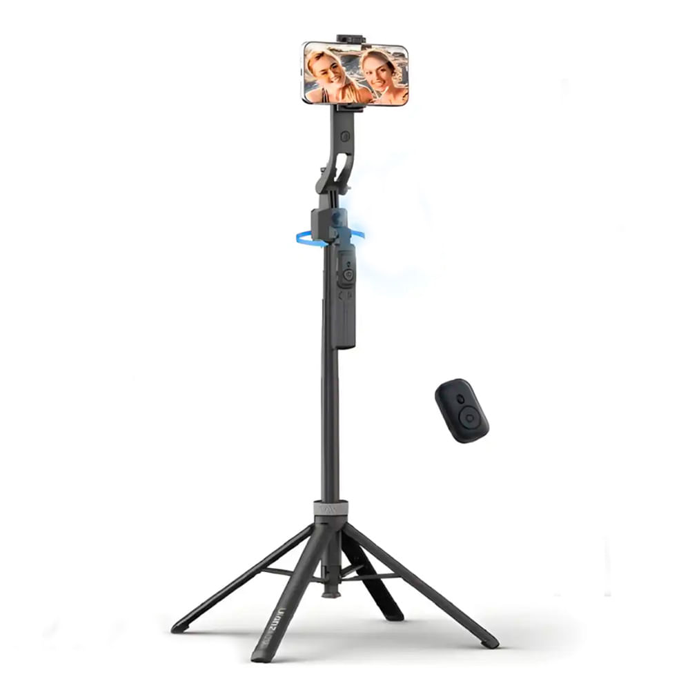 Trípode Ulanzi TT23 con seguimiento facial IA 360°, control por gestos, control remoto, bastón selfie extensible, negro