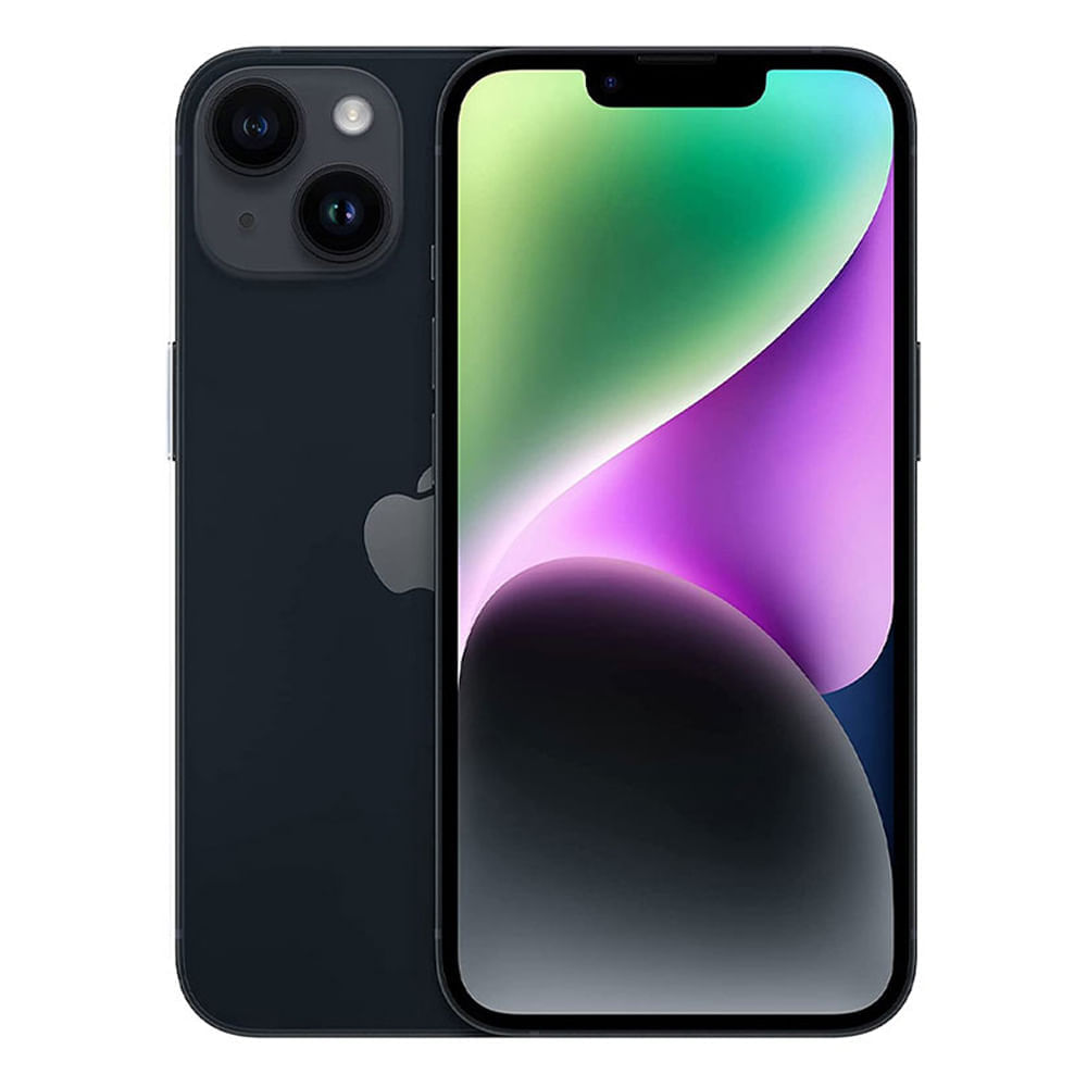 iPhone 14 c/CHiP 5G 128GB, 6GB RAM, cámara trasera 12MP y frontal 12MP, 6.1", negro