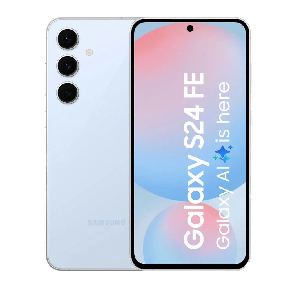 Celular Samsung Galaxy S24 FE 5G 256GB, 8GB RAM, cámara principal 50MP + 12MP + 8MP, frontal 10MP, 6.7", azul