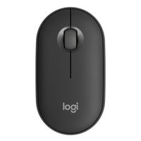 Mouse inalámbrico Logitech Pebble 2 M350S bluetooth, 1000 dpi, 3 botones, usa pila, grafito (reempacado)