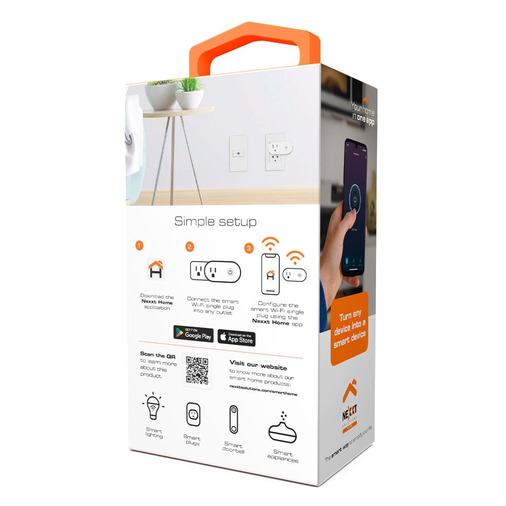 Imagen 2 del producto Enchufe inteligente Wi-Fi Nexxt NHP-S611 1 tomacorriente, diseño compacto, control de voz (reempacado)