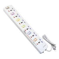 Supresor de pico Opalux OP-E106, 6 tomas, switch individuales, 3m (reempacado)