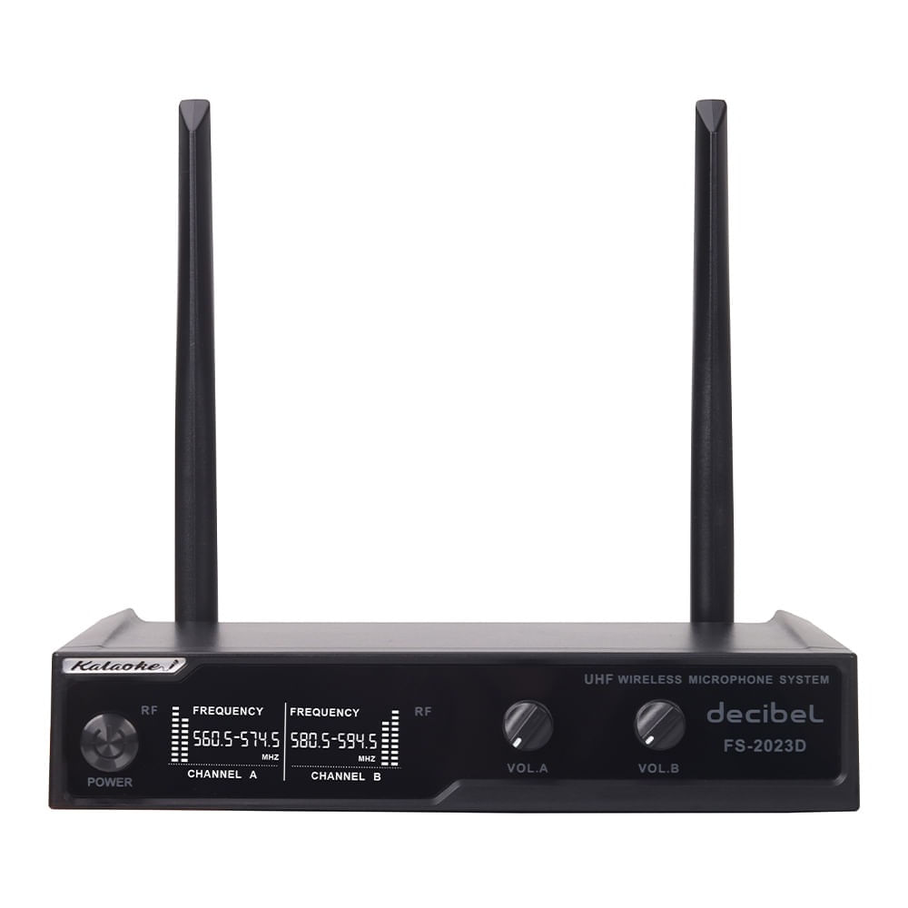 Imagen 2 del producto Reacondicionado: Micrófono inalámbrico Decibel FS-2023D frecuencia UHF, receptor base, pantalla LED, X2 mic