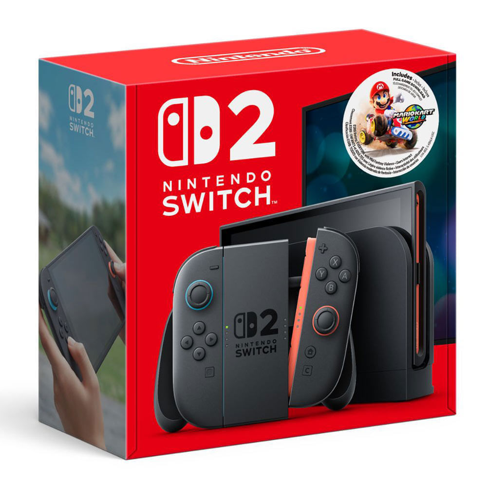 Imagen 1 del producto Consola Nintendo Switch 2 Bundle Mario Kart World Full HD, 256GB, 12GB RAM, negro