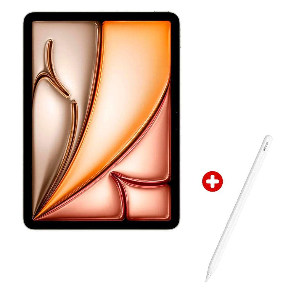 iPad Air 11" 128GB, 8GB RAM, cámara principal 12MP y frontal 12MP, 28.9 Wh, Chip M3, starlight + Pencil Pro