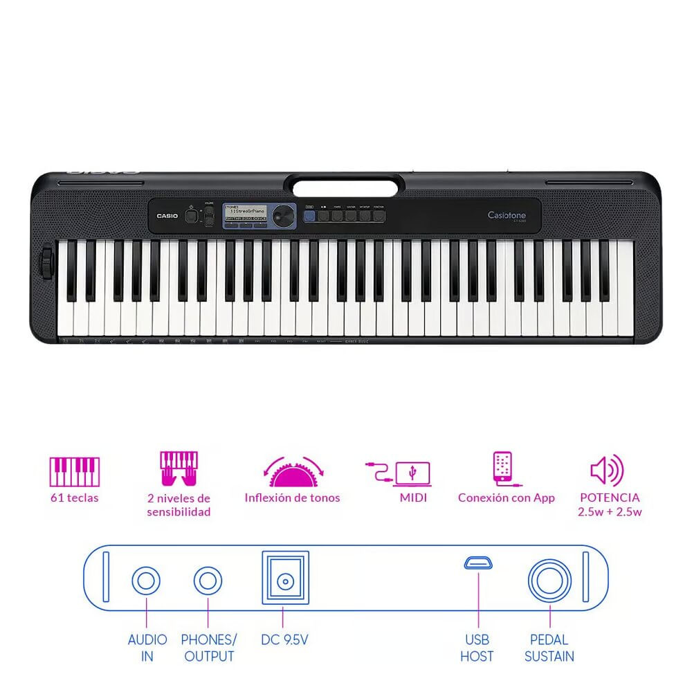 Imagen 2 del producto Teclado Musical CT-S300 Pack Sensible  Portatil