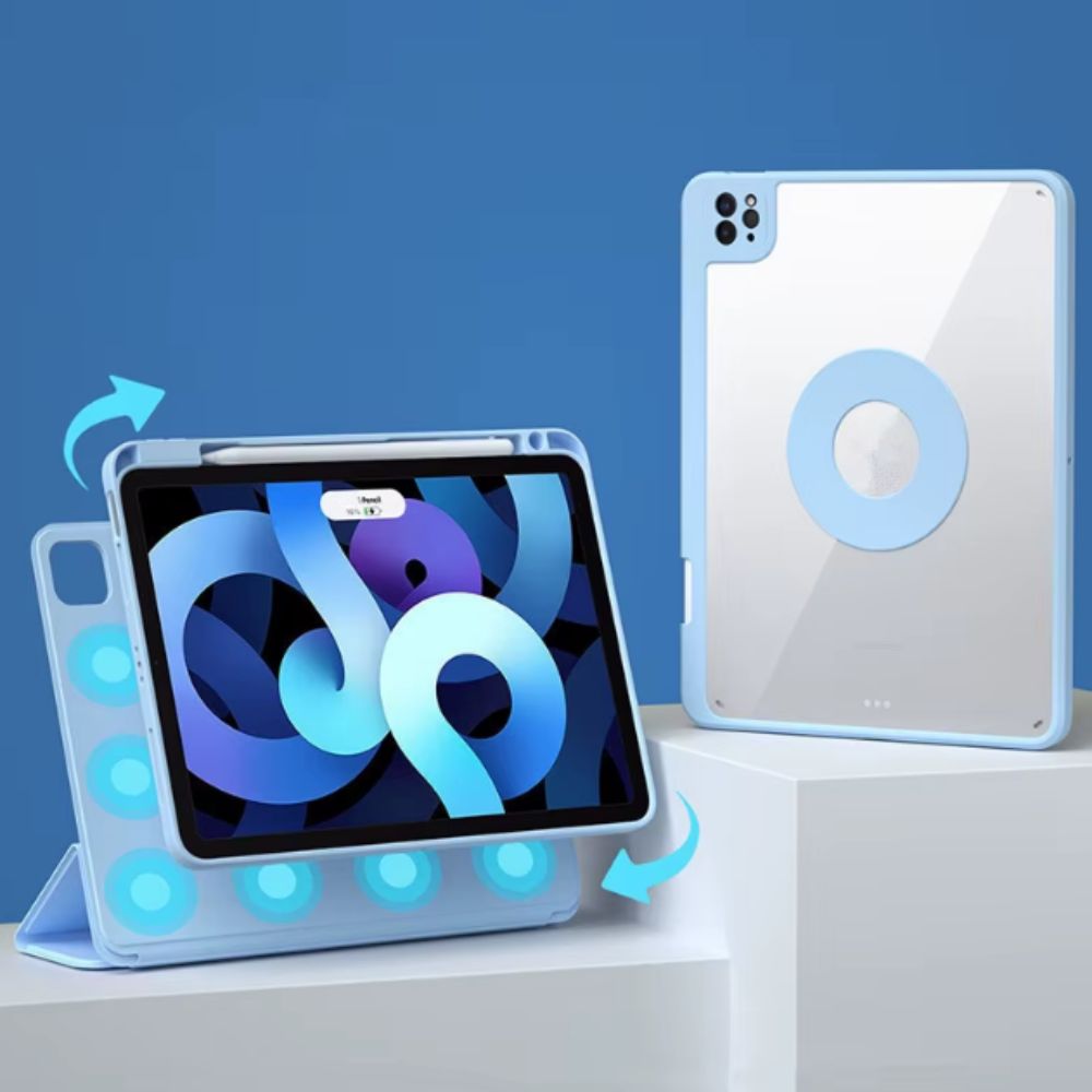 Imagen 2 del producto Funda desmontable imantada, iPad Air 13"" 2024/2025, ranura Apple Pencil, protector de cámara, celeste
