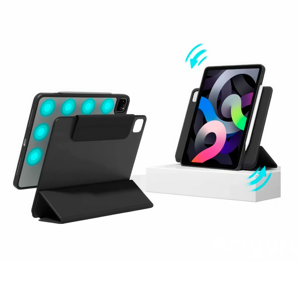 Imagen 2 del producto Funda desmontable imantada, iPad Air 13"" 2024/2025, ranura Apple Pencil, protector de cámara, negro