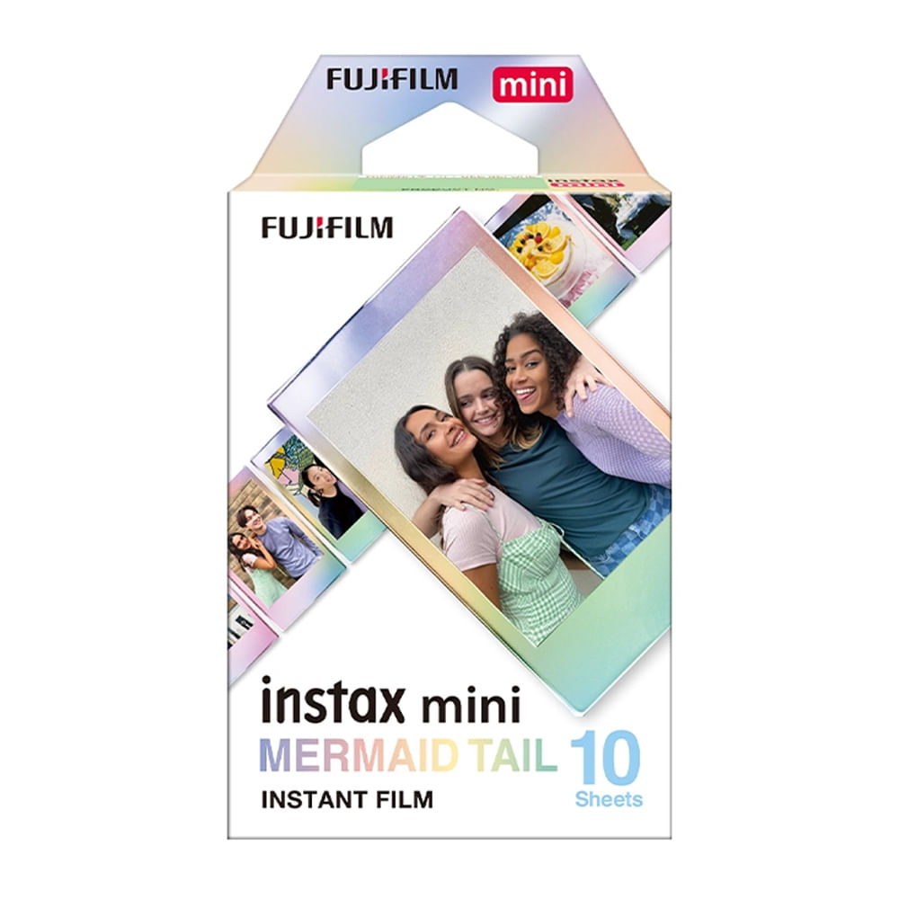 Película Fujifilm Instax Mini Mermaid, 10 hojas, marcos multicolor, ISO 800