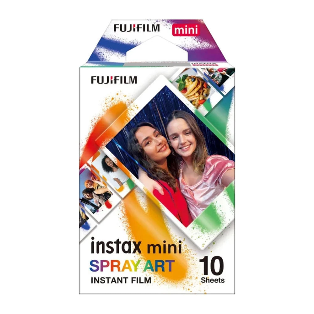 Imagen 1 del producto Película Fujifilm Instax Mini Spray Art, 10 hojas, marcos multicolor, ISO 800