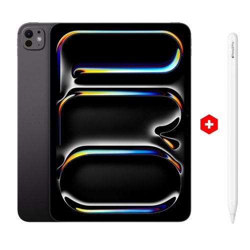 iPad Pro 11" 256GB, 8GB RAM, cámara principal 12MP y frontal 12MP, Chip M4, space black + Apple Pencil Pro