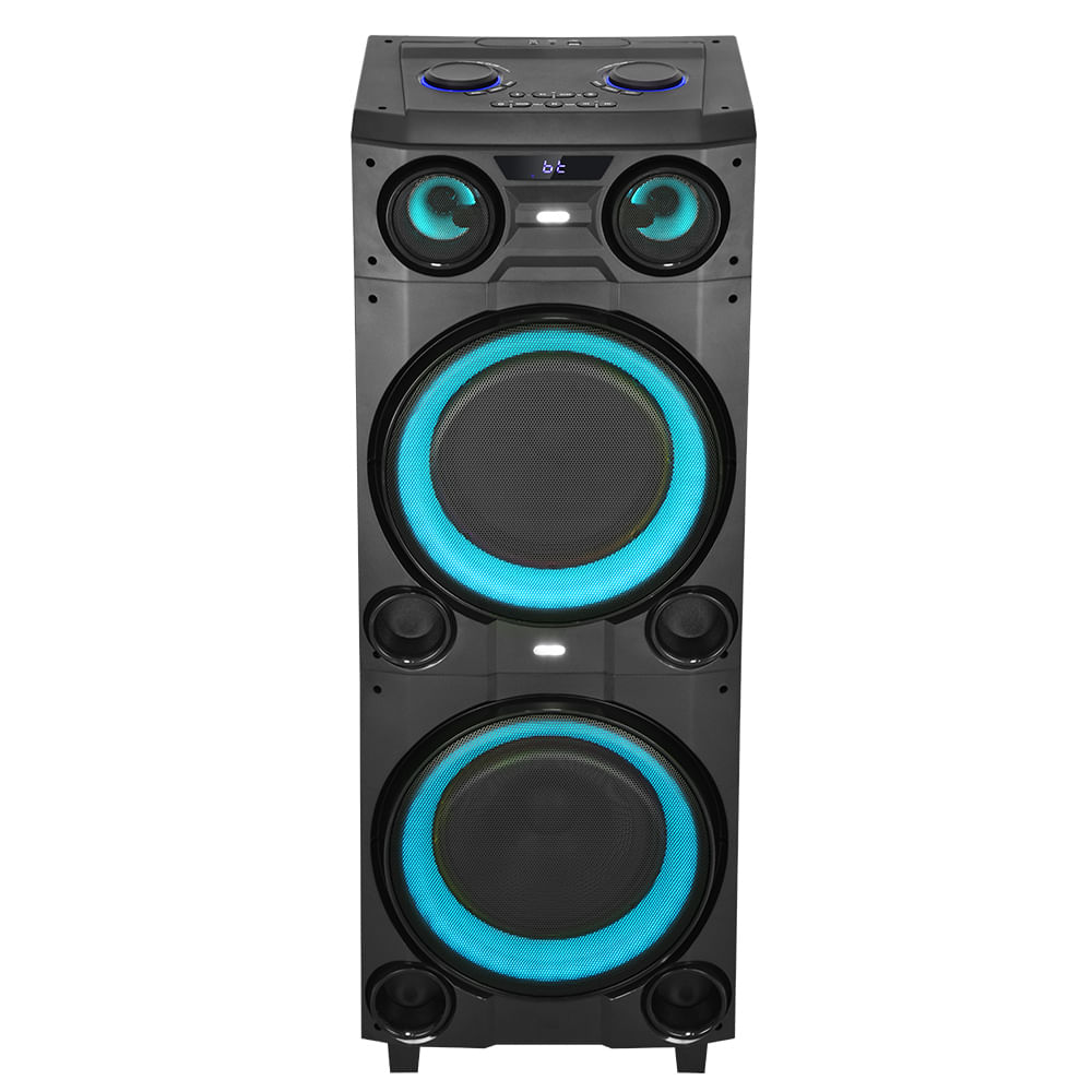 Imagen 2 del producto Parlante de torre bluetooth Decibel HC-1010 100W, función True Wireless, radio FM, conexión micrófono, entrada USB, luces dinámicas, negro