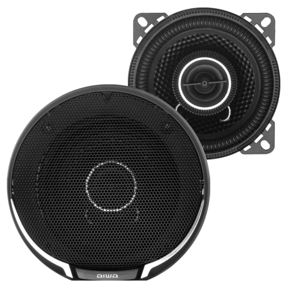 Parlantes para auto Aiwa 100W, redondos, 10 cm, 2 vías, negro - Taw-1022