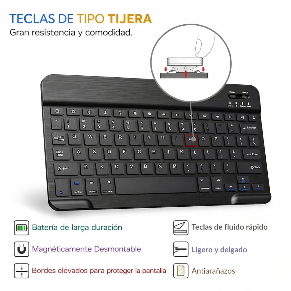 Imagen 2 del producto Kit inalámbrico teclado y mouse, bluetooth, recargable, ultraliviano, silencioso, negro