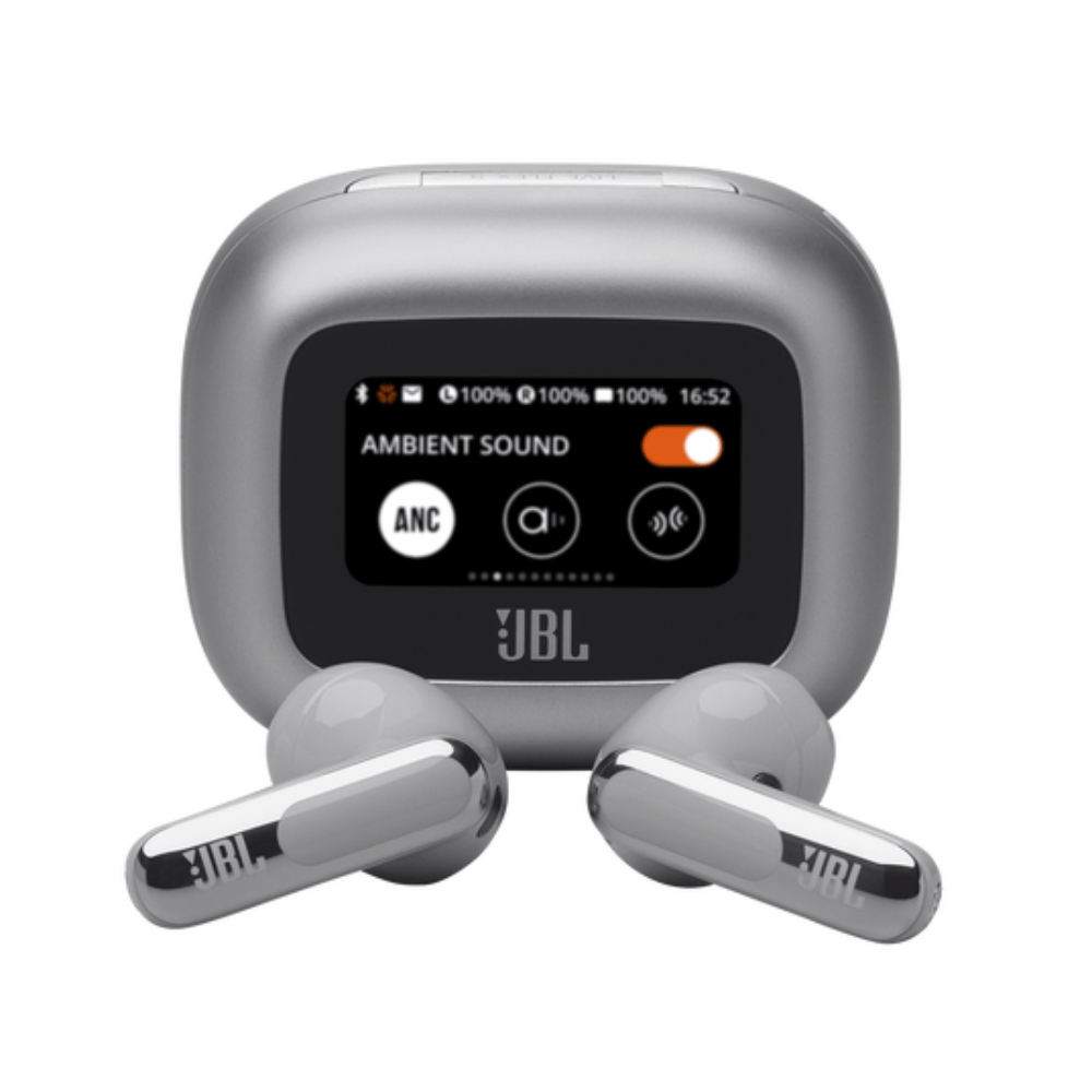 Imagen 1 del producto Audífonos bluetooth True Wireless JBL Live Flex 3 duración máx. 50 horas con estuche, cancelación de ruido, Smart Case, plateado