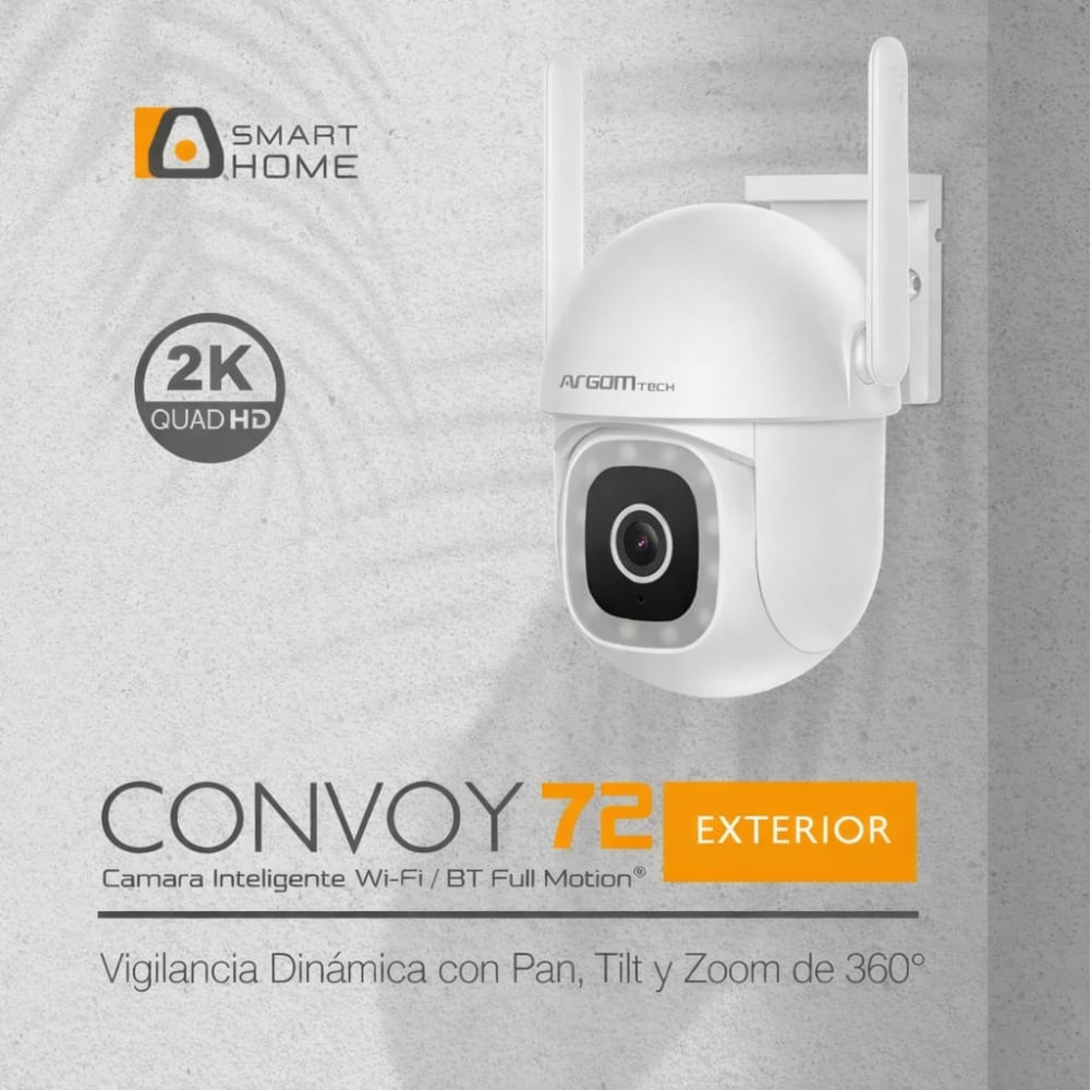 Imagen 2 del producto Cámara de seguridad Convoy 72, Wi-Fi, PTZ, 2K, con visión nocturna a color, IP65, interior y exterior