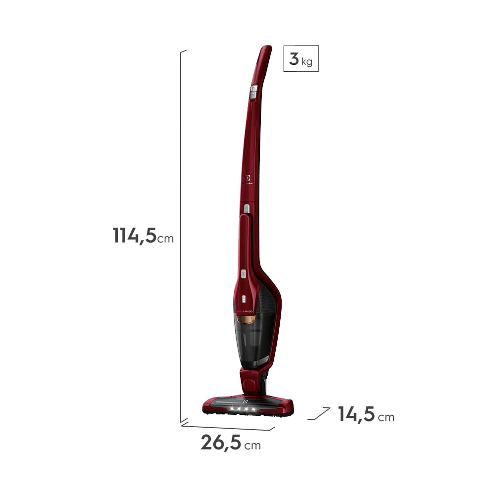 Imagen 2 del producto Aspiradora inalámbrica Electrolux Ergorapido ERG23N,  1500mAh, 0,45L de capacidad, guinda