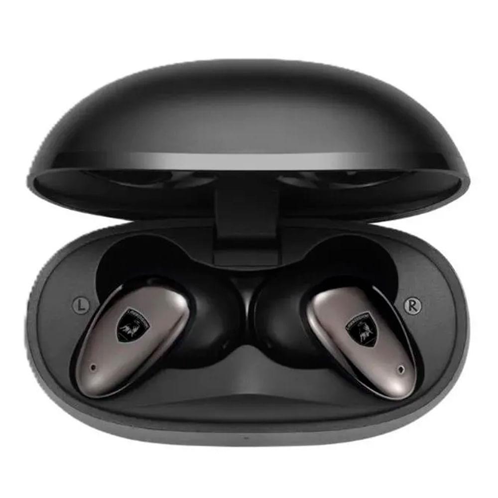 Audífonos bluetooth True Wireless Lamborghini Lambo Bud Huracan 300 duración máx. 17.5 horas con estuche, negro