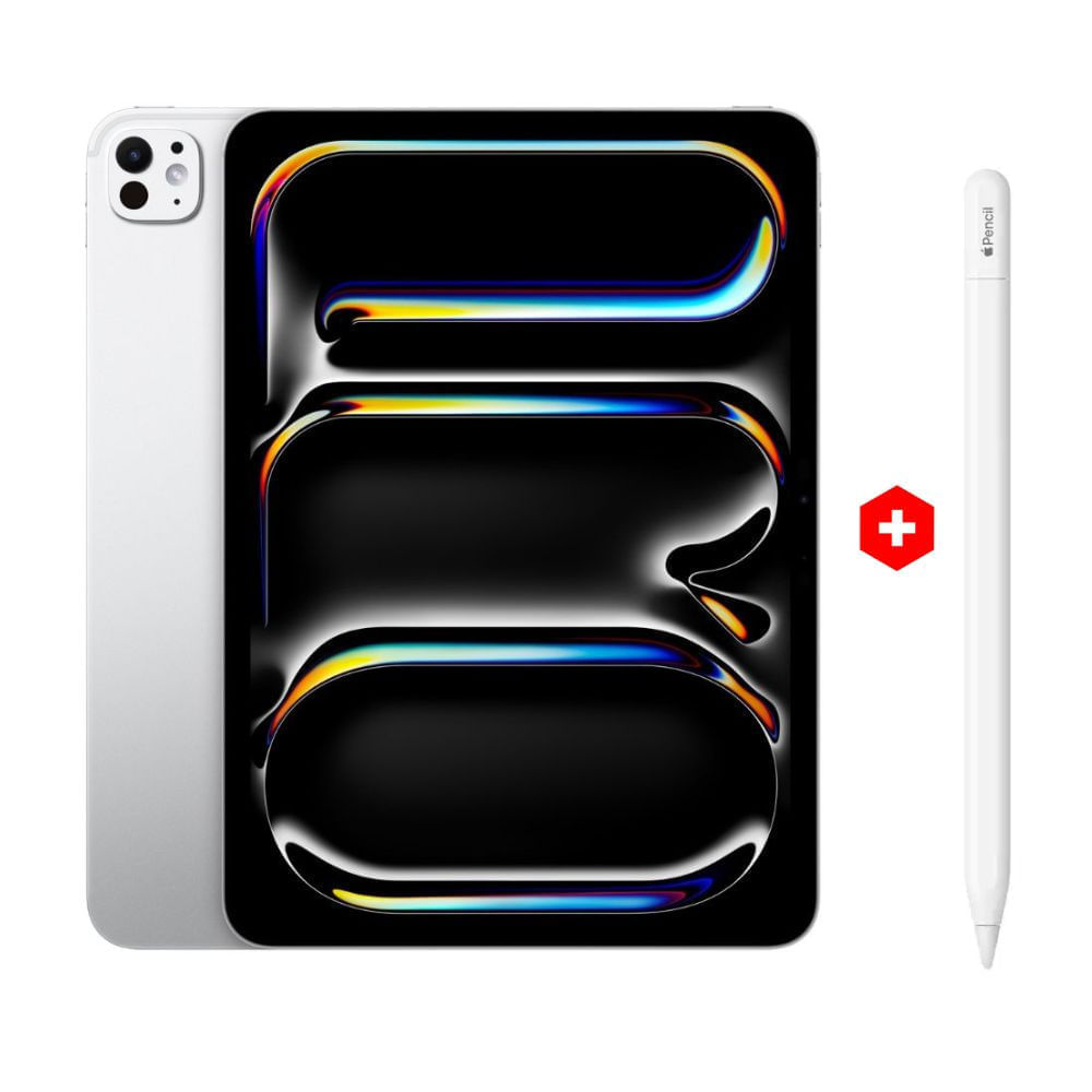 iPad Pro 11" 256GB, 8GB RAM, cámara principal 12MP y frontal 12MP, Chip M4, plateado + Apple Pencil Pro